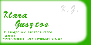 klara gusztos business card